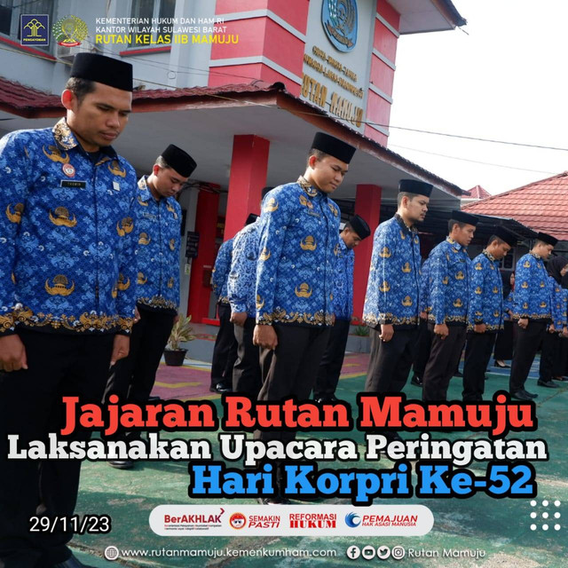 Jajaran Rutan Mamuju Laksanakan Upacara Peringatan Hari Korpri