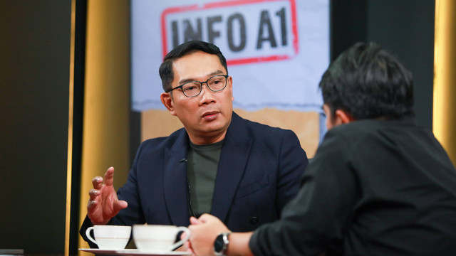Ketua Tim Kampanye Daerah (TKD) Ridwan Kamil menjawab pertanyaan di acara Info A1 di kumparan, Jakarta, Kamis (30/11). Foto: Aditia Noviansyah/kumparan