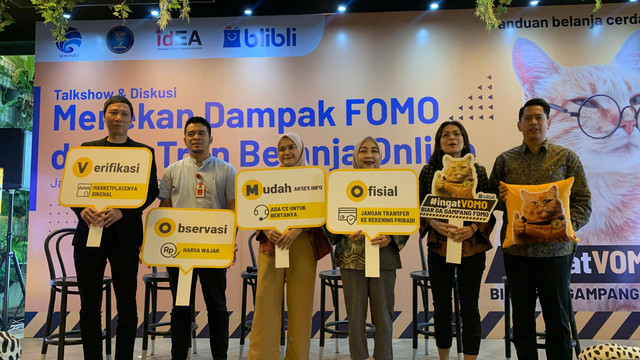 Acara Blibli Gerakan Tanpa Tipu Tipu panduan belanja online selalu #IngatVOMO. Foto: Habib Allbi Ferdian/kumparan