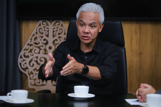 Calon presiden nomor urut 3 Ganjar Pranowo dalam program Info A1 kumparan. Foto: Iqbal Firdaus/kumparan