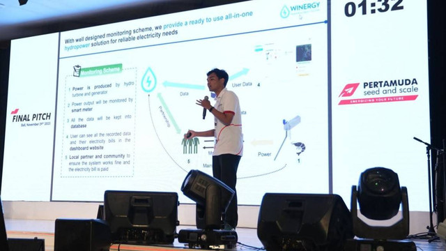 Penampilan salah-satu peserta di babak final pitch - IST