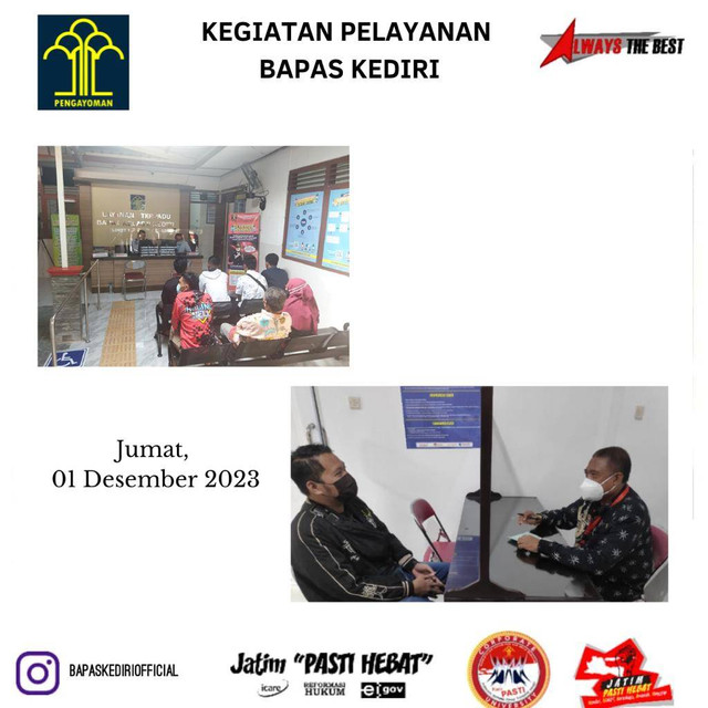 Pelaksanaan Tugas Piket Awal Bulan Desember 2023Pelayanan Bapas Kediri