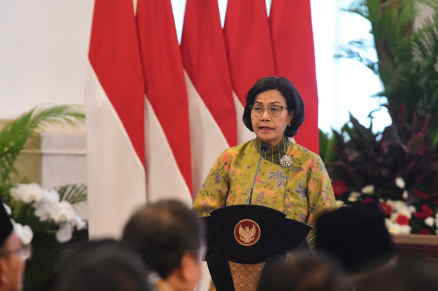 Menteri Keuangan Sri Mulyani saat penyerahan DIPA APBN. Foto: Kemenkeu RI