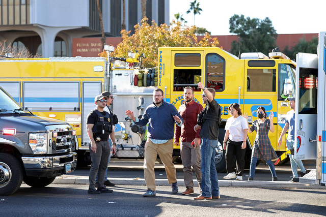 Situasi usai penembakan di kampus Universitas Nevada, Las Vegas di Las Vegas pada Senin (6/12/2023). Foto: Ronda Churchill / AFP