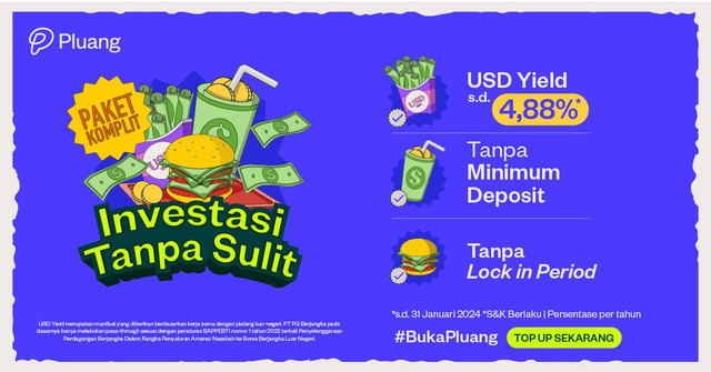 USD Yield memungkinkan pengguna Pluang meraih pendapatan pasif menggunakan saldo Dolar AS yang “menganggur” di aplikasi. Foto: Pluang