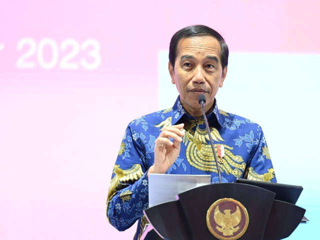 Presiden Jokowi saat membuka UMKM EXPO(RT) BRILIANPRENEUR 2023. Dok: BRI