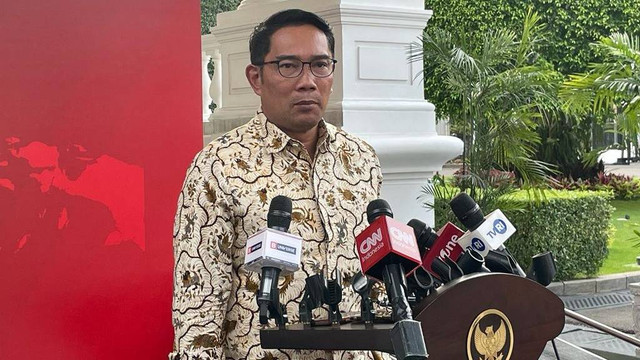 Ridwan Kamil usai bertemu dengan Presiden Jokowi membahas perkembangan proyek IKN. Foto: Nadia Riso/kumparan