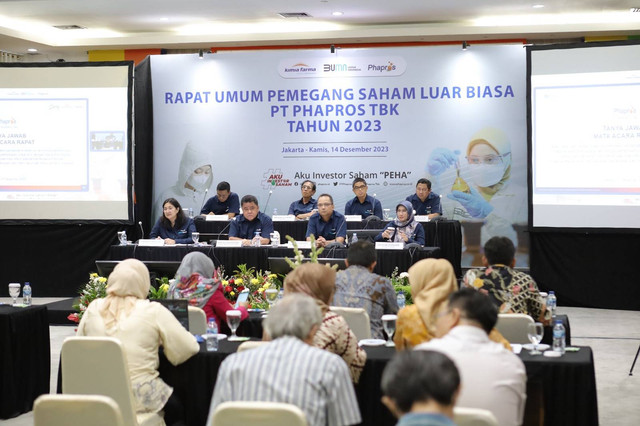 RUPSLB PT Phapros Tbk (PEHA) di Jakarta, Kamis (14/12/2023). Foto: Phapros