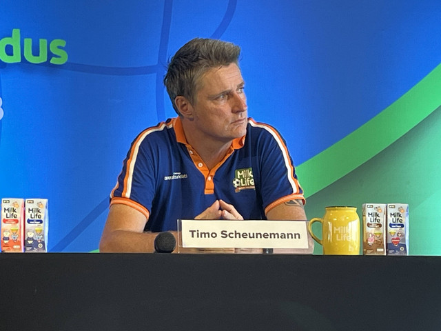 Timo Scheunemann di konpers MilkLife Soccer Challenge, Jumat (15/12). Foto: Aji Nugrahanto/kumparan