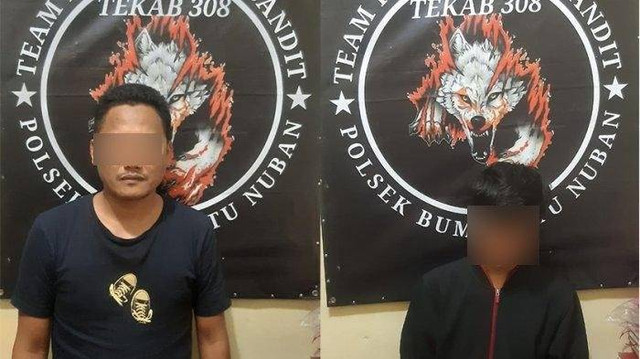 Kedua pelaku yang berhasil diamankan. | Foto: Dok Polres Lampung Tengah