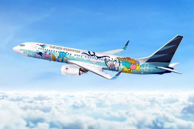 Pesawat Garuda Indonesia dengan livery Pokemon. Foto: Dok. Garuda Indonesia