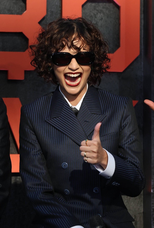 Lutesha saat konferensi pers film 13 Bom Di Jakarta di Epicentrum Kuningan, Jakarta, Kamis, (21/12/2023). Foto: Agus Apriyanto