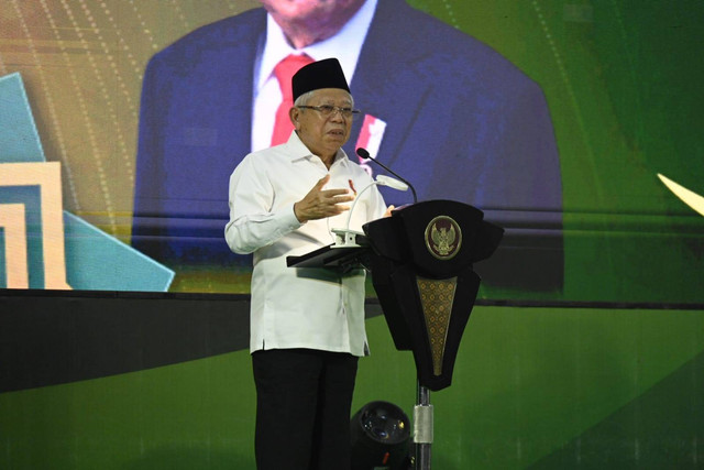 Wapres Ma'ruf Amin hadiri pelantikan pimpinan wilayah ISNU Jawa Timur, Sabtu (23/12/2023). Foto: Dok. Setwapres