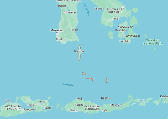 Perairan Selayar. Dok: Google Maps.