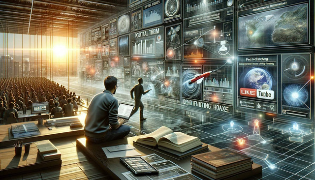 Ilustrasi Literasi Digital Menghadapi Hoax di Era Post-Truth, Sumber Foto: Dall E