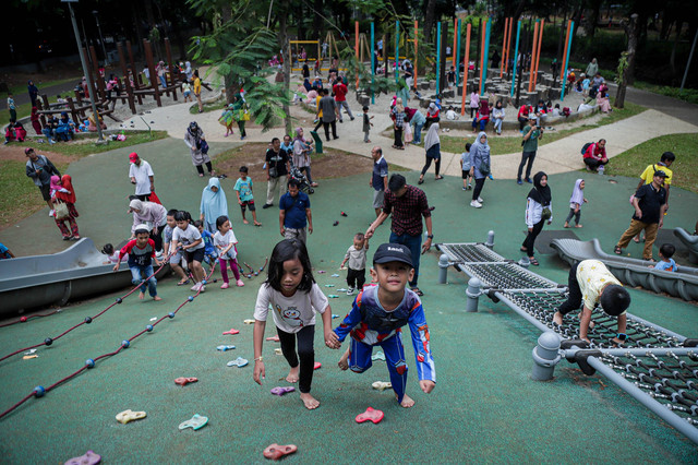 Ilustrasi sejumlah anak bermain di Tebet Eco Park, Jakarta Selatan. Foto: Jamal Ramadhan/kumparan
