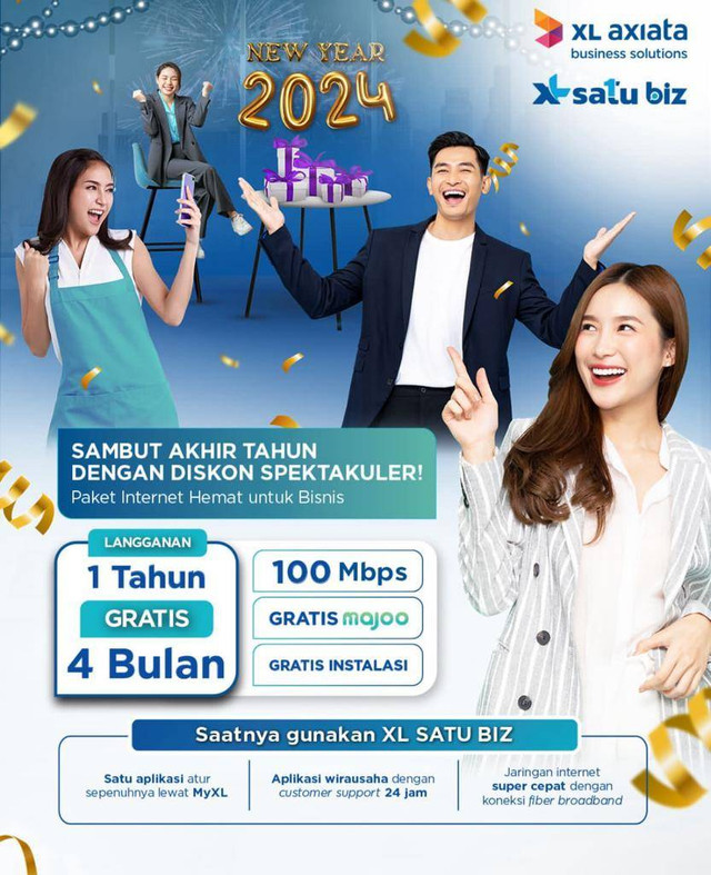 Promo akhir tahun XL, tawarkan bonus 4 bulan untuk 1 tahun berlanggagan. Foto: Dok. XL 