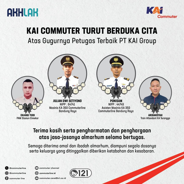 4 Petugas KAI korban tabrakan 2 KA di Cicalengka, Jumat (5/1/2024). Foto: Twitter/@annepurba (Corporate Secretary PT Kereta Commuter Indonesia Anne Purba)