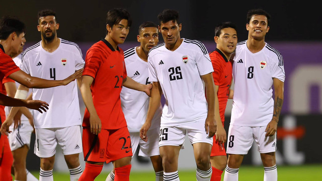 Pertandingan uji coba antara Timnas Irak vs Korea Selatan (Korsel) di New York University Stadium, Sabtu (6/1/2024) malam WIB. Foto: Iraq FA