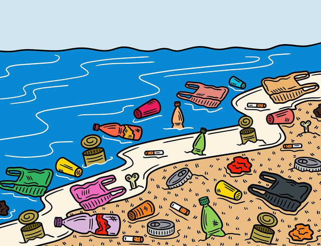 Gambar ilustrasi laut/pantai yang dipenuhi sampah. Foto : Pixabay