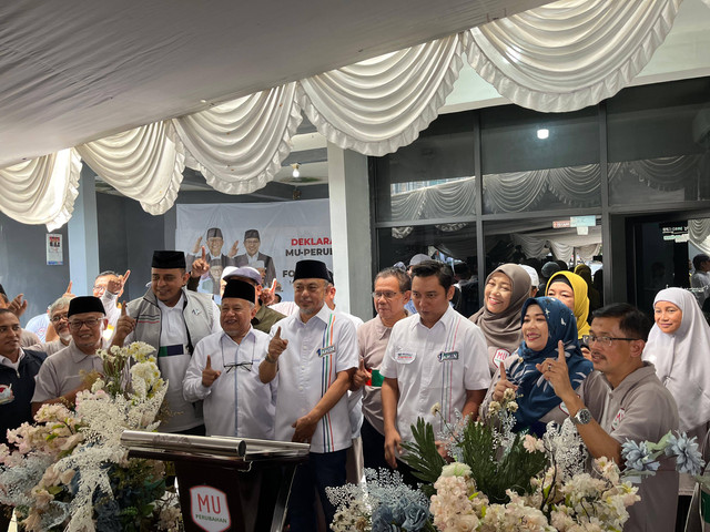 Ketua Deputi Saksi Timnas AMIN, Tamsil Linrung dalam deklarasi dukungan MU-Perbuahan Korda Kota Bogor, Kamis (11/1/2024). Foto: Dok. Istimewa