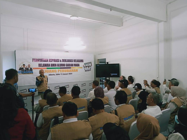 Alumnus UGM mendeklarasikan dukungan terhadap capres nomor urut 1.  Foto: Dok. Istimewa