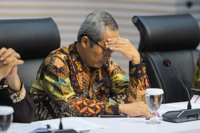 Wakil Ketua KPK Alexander Marwata di Konferensi Pers Kinerja 2023 dan Arah Kebijakan 2024, di Gedung Merah Putih KPK, Jakarta, Selasa (16/1/2024). Foto: Iqbal Firdaus/kumparan