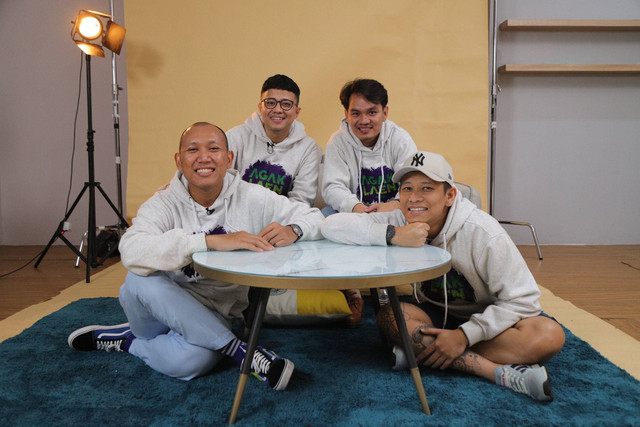 Pemain film Agak Laen saat wawancara di kantor kumparan. Foto: Jamal Ramadhan/kumparan