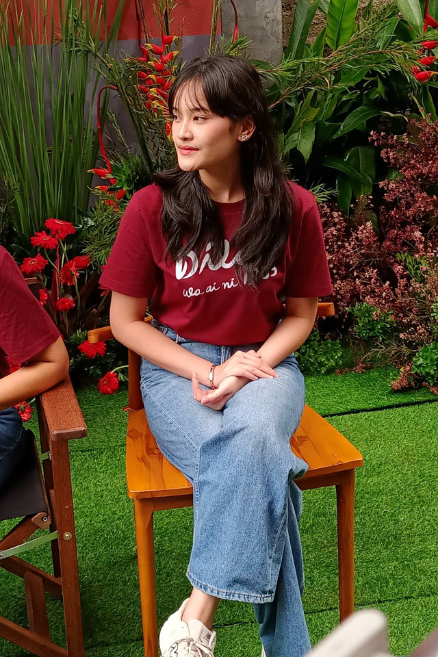 Ashel JKT48 jadi salah satu pemeran dalam Film Dilan 1983.
 Foto: Aprilandika Pratama/kumparan
