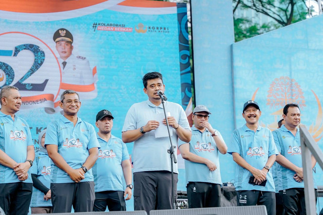 Wali Kota Medan Bobby Nasution di acara HUT ke-52 Korpri. Foto: Pemkot Medan
