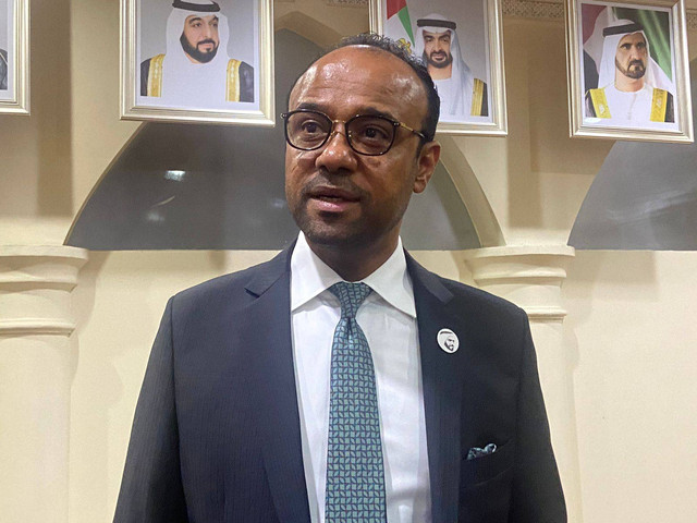 Duta Besar Luar Biasa dan Berkuasa Penuh (LBBP) Persatuan Emirat Arab untuk Republik Indonesia Abdulla Salem Obaid Salem Aldhaheri dalam peringatan International Day of Human Fraternity di Kedubes Uni Emirat Arab, Jakarta Selatan, Selasa (30/1/2024). Foto: Aliyya Bunga/kumparan