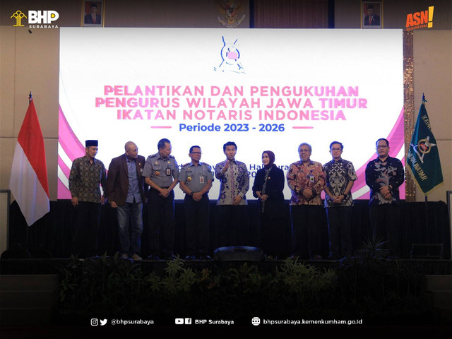 dok. Humas BHP Surabaya/Pelantikan dan pengukuhan Pengurus Wilayah Jawa Timur Ikatan Notaris Indonesia (INI)