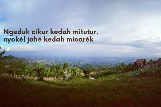 Ilustrasi kalimat Paribasa Sunda, Sumber: dokumen pribadi