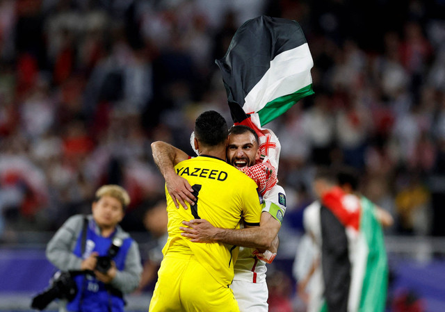 Yordania vs Korsel dalam laga semifinal Piala Asia di Ahmed bin Ali Stadium, Al Rayyan, Qatar, pada 6 Februari 2024. Foto: REUTERS/Thaier Al-Sudani