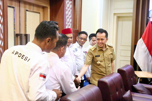 APDESI Sumsel saat bertemu Pj Gubernur Sumsel Agus Fatoni menjelang pencoblosan, Foto : Humas Pemprov Sumsel