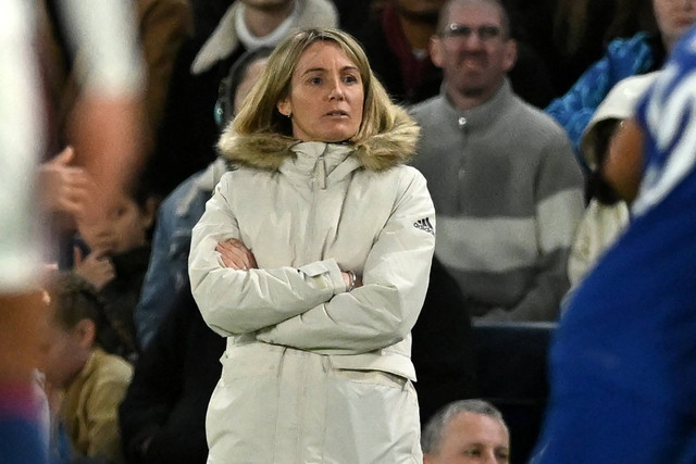 Pelatih Lyon asal Prancis Sonia Bompastor. Foto: Justin Tallis/AFP