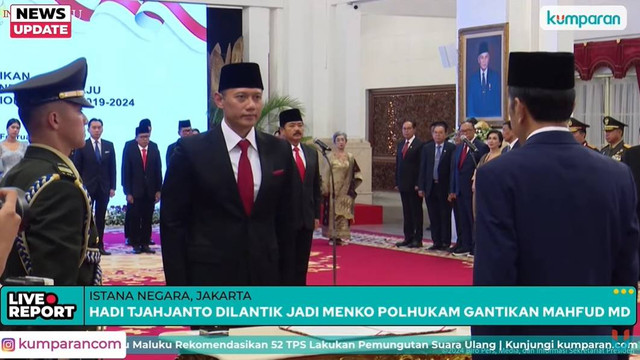 Pelantikan Hadi Tjahjanto jadi Menko Polhukam dan AHY Jadi Menteri ATR/BPN. Foto: kumparan