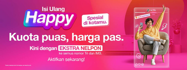 Paket Happy Vaganza Tri. Foto: Tri Indonesia 