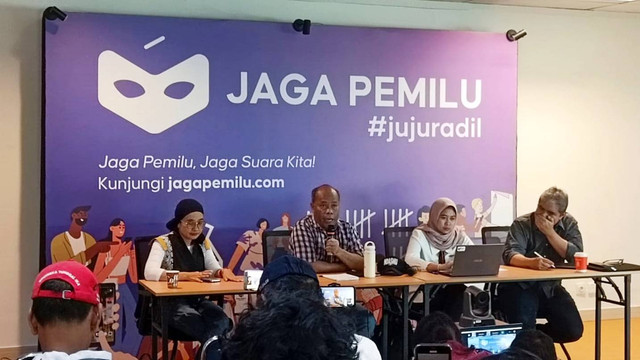 Diskusi Jaga Pemilu terkait dugaan kecurangan di Pemilu 2024, Sabtu (24/2/2024). Foto: Annisa Thahira Madina/kumparan
