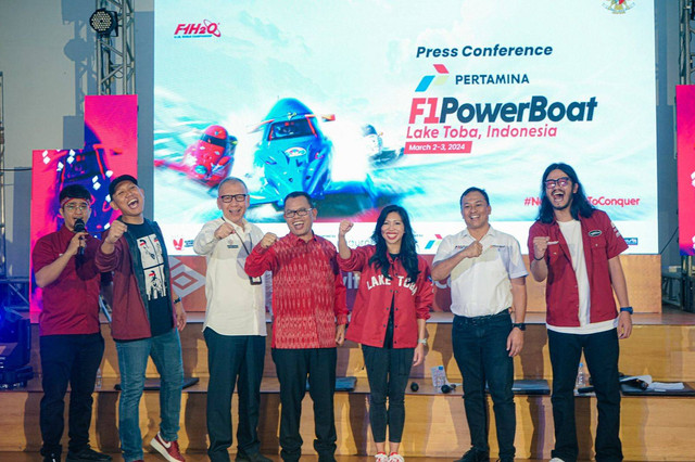 Konferensi pers jelang F1Powerboat 2024 yang diselenggarakan di Posbloc Medan, Kamis (22/2). Foto: Dok. InJourney