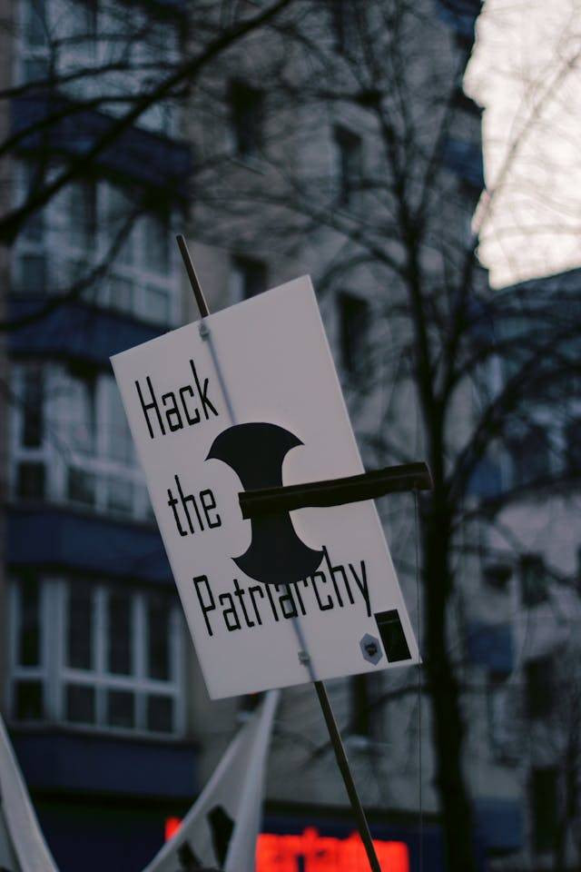 Hack tha Patriarchy by https://www.pexels.com/photo/a-placard-on-patriarchy-4003151/