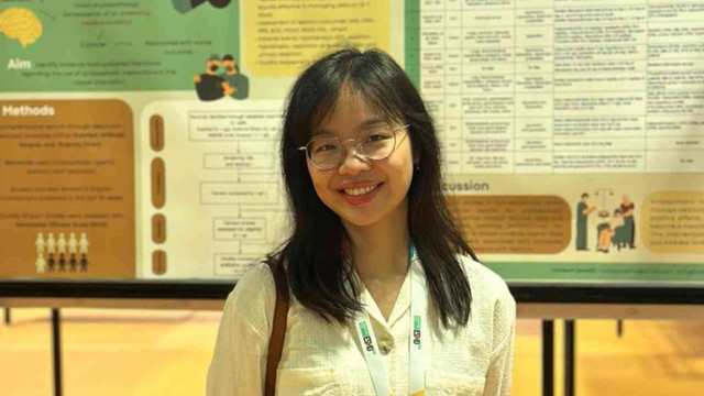 dr. Natasya Reina, S.Ked., mahasiswi Fakultas Kedokteran Universitas Pelita Harapan (FK UPH), yang menghadiri Kongres Eropa tentang Onkologi Medis (European Society of Medical Oncology/ESMO) Asia 2023 di Singapura pada 1-3 Desember 2023.