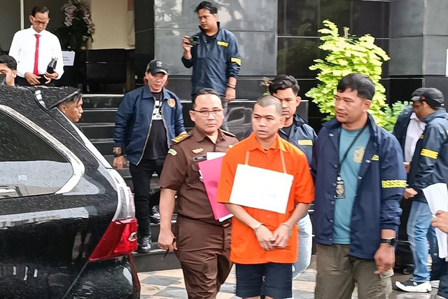 Tersangka Yudha Arfandi jalani rekonstruksi kasus kematian Dante di Polda Metro Jaya, Rabu (28/2/2024). Foto: Giovanni/kumparan