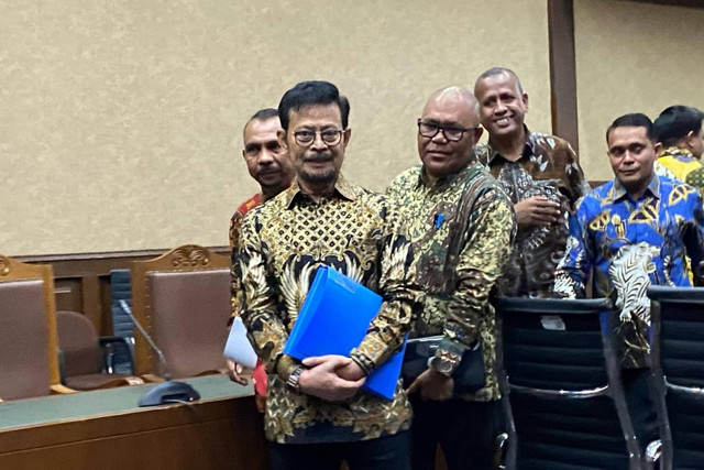 Syahrul Yasin Limpo (SYL) saat jalani sidang perdana di PN Jakarta Pusat, Rabu (28/2/2024). Foto: Hedi/kumparan