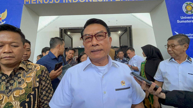 Kepala Staf Kepresidenan Moeldoko di Universitas Sumatera Utara, Kota Medan, pada Jumat (1/3). Foto: Tri Vosa/kumparan
