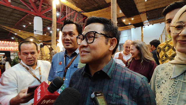 Ketum PKB, Muhaimin Iskandar alias Cak Imin, di JIExpo Kemayoran, Jakarta Pusat, Sabtu (2/3/2024). Foto: Jonathan Devin/kumparan