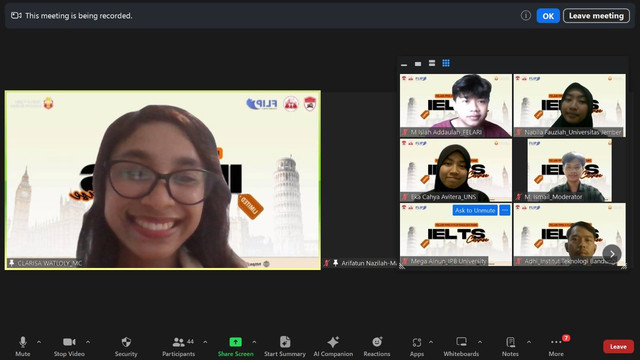 Direktorat Festival Luar Negeri PPI Dunia mengadakan pelatihan IELTS secara gratis melalui platform zoom.