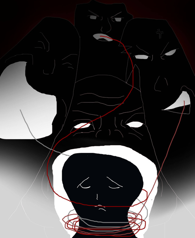 Ilustrasi Perasaan Individu yang Mengalami Perundungan | Sumber: Buatan Penulis