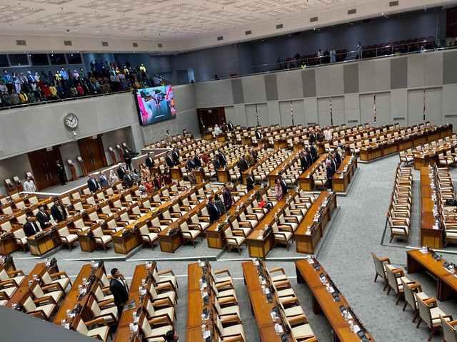 Rapat paripurna DPR RI pembukaan masa sidang ke IV tahun 2023/2024, Selasa (5/3). Foto: Haya Syahira/kumparan