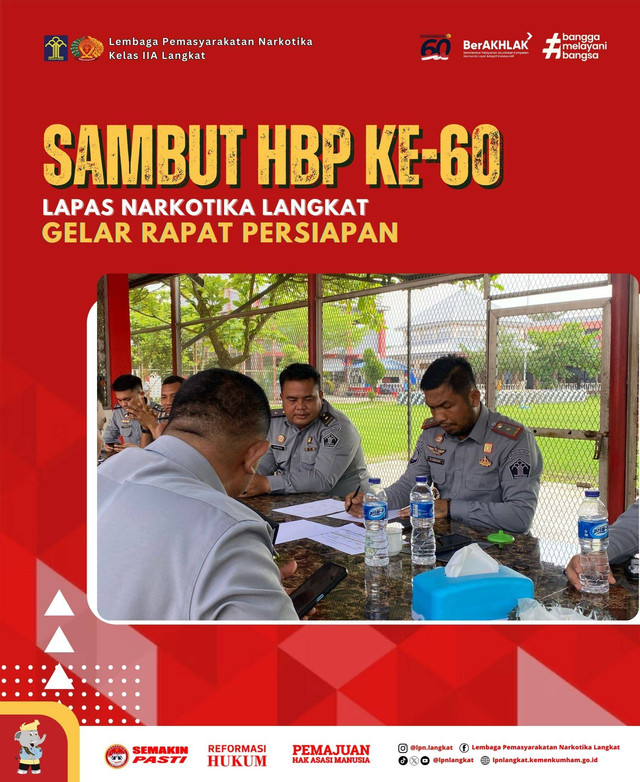 Sambut Hari Bakti Pemasyarakatan ke-60 Lapas Narkotika Kelas IIA Langkat Gelar Rapat Persiapan